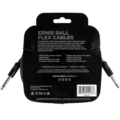 Ernie Ball Flex Instrument Cable 20ft - Black