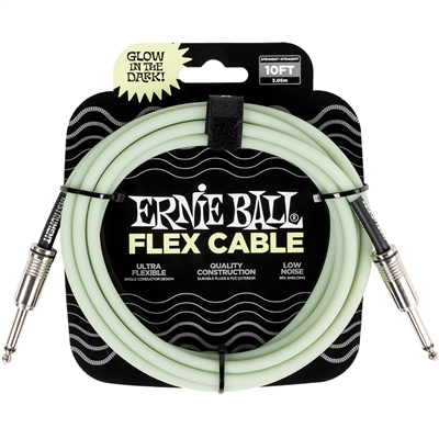 Ernie Ball Flex Instrument Cable 10ft - Glow-in-the-Dark