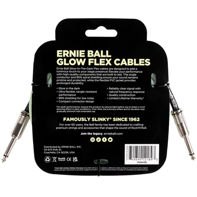 Ernie Ball Flex Instrument Cable 10ft - Glow-in-the-Dark