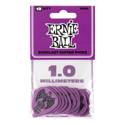 Ernie Ball Everlast Picks 12-Pack - Purple 1.0mm