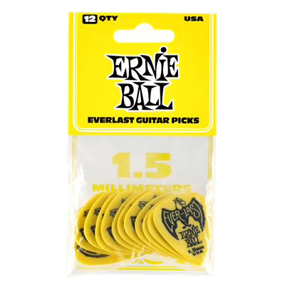 Ernie Ball Everlast Picks 12-Pack - Yellow 1.5mm