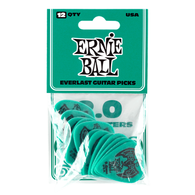 Ernie Ball Everlast Picks 12-Pack - Teal 2.0mm
