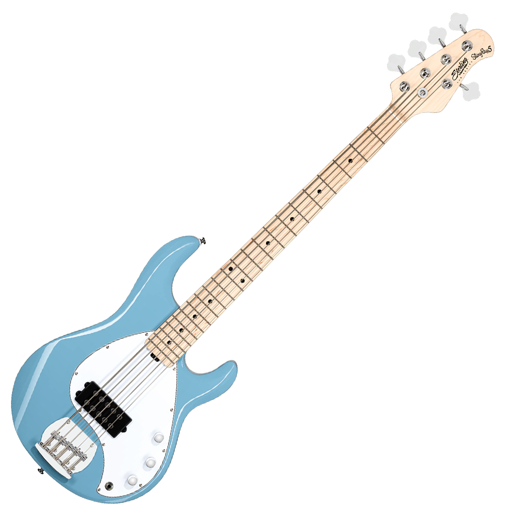 Sterling by Music Man SUB Stingray RAY5 5-String - Chopper Blue w/ Maple