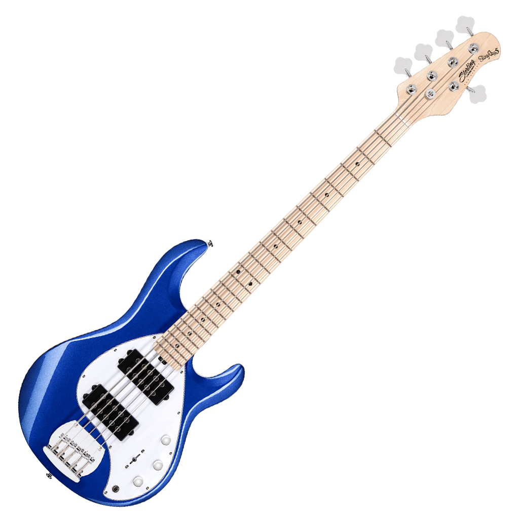 Sterling by Music Man SUB Stingray RAY5 HH 5-String - Cobra Blue w/ Maple