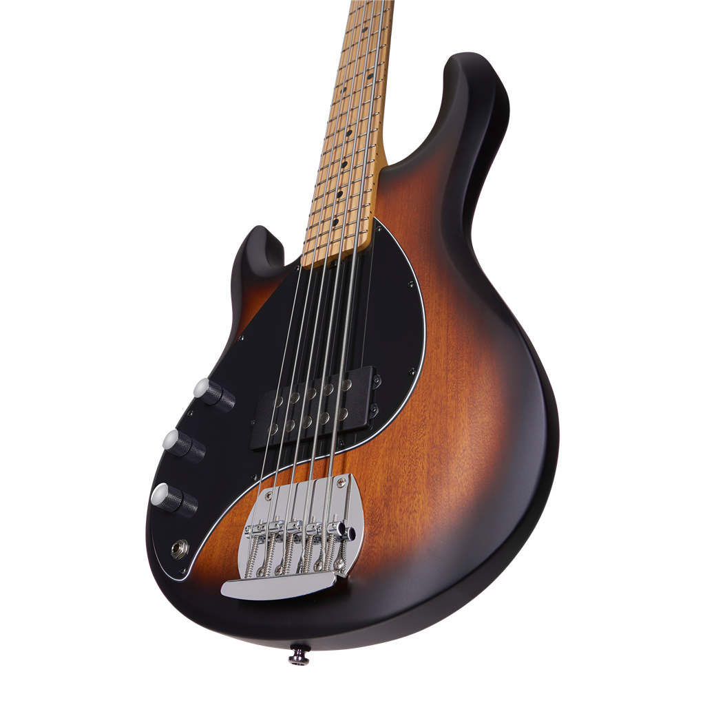 Sterling by Music Man SUB Stingray RAY5 Left Handed 5-String - Vintage Sunburst w/ Maple