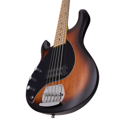 Sterling by Music Man SUB Stingray RAY5 Left Handed 5-String - Vintage Sunburst w/ Maple