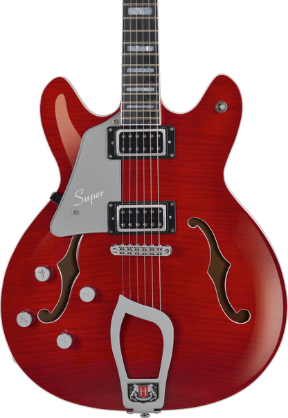 Hagstrom Super Viking Left-Handed - Wild Cherry Transparent