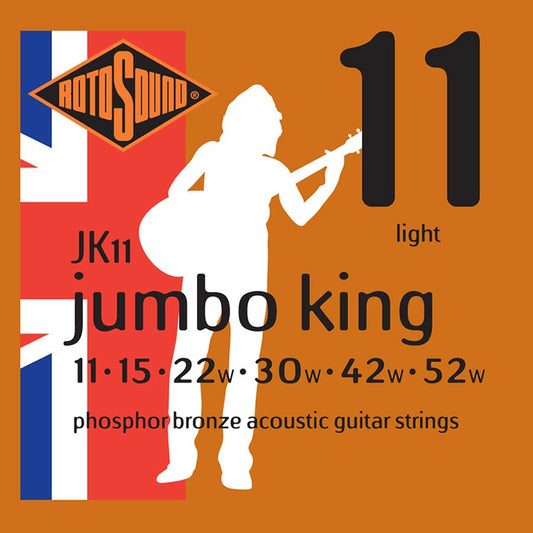 Rotosound JK11 11-52 Light Jumbo King Phosphor Bronze Acoustic Guitar Strings
