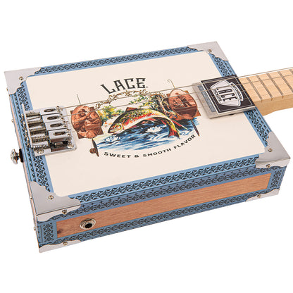 Lace Cigar Box Electric Guitar ~ 4 String ~ Gone Fishin'