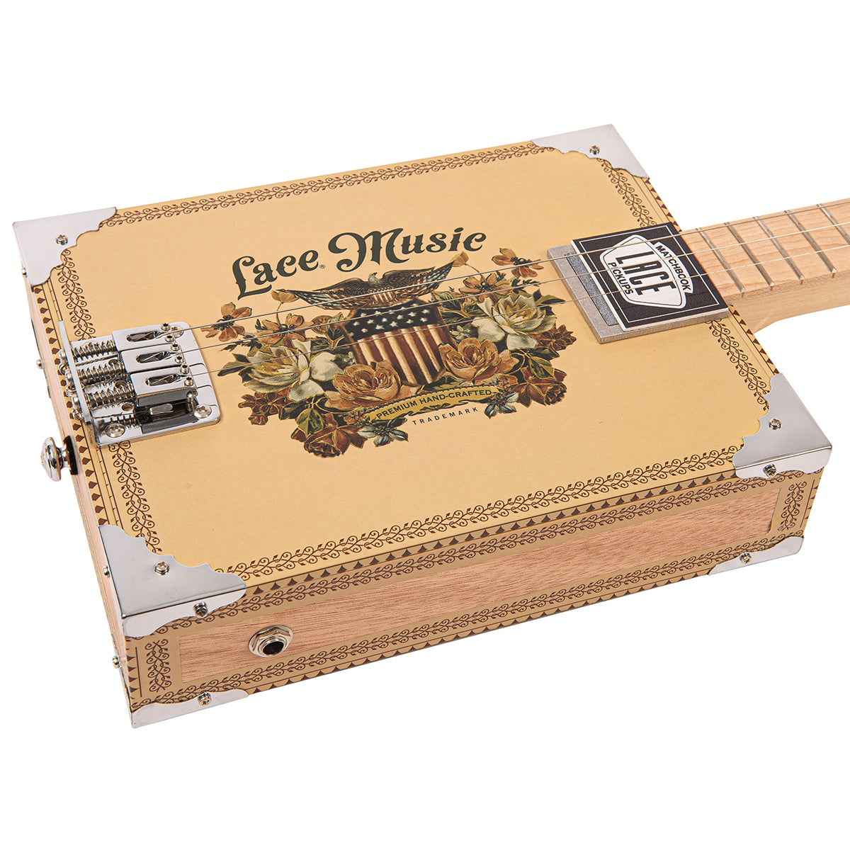 Lace Cigar Box Electric Guitar ~ 3 String ~ Americana