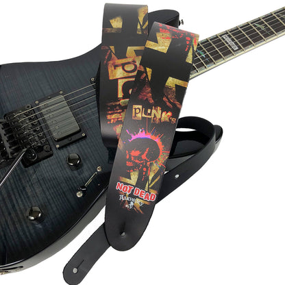 Perri's 2.5" Leather Guitar Strap ~ Alchemy Punk's Not Dead