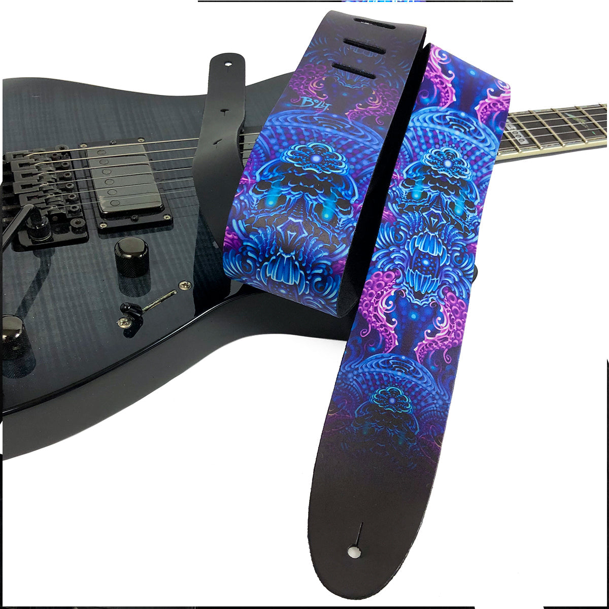 Perri's 2.5" Leather Guitar Strap ~ David Bollt ~ Purple