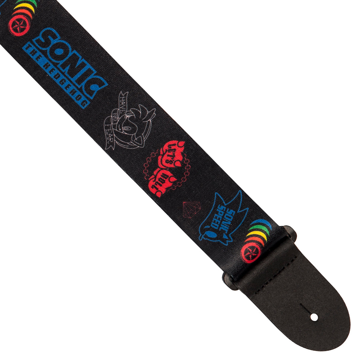 Perri's Official Sonic The Hedgehog Polyester 2" Guitar Strap ~ Black/Blue/Red