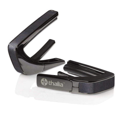 Thalia Exotic Series Shell Collection Capo ~ Black Chrome with Ebony Inked Inlay