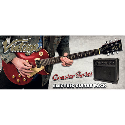 Vintage V10 Coaster Series Electric Guitar Pack ~ Cherry Sunburst