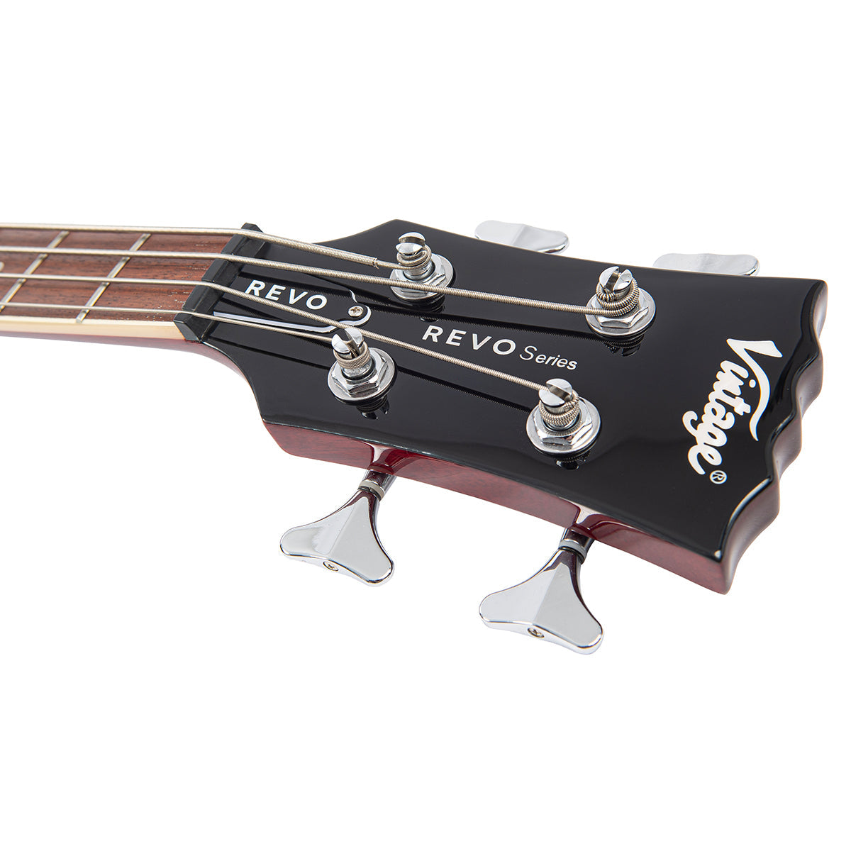 Vintage REVO Series 'Supreme' Semi Acoustic Bass - Cherry Red