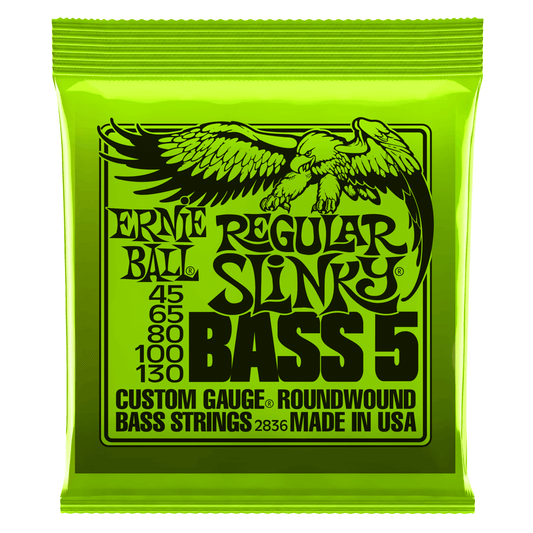 Ernie Ball Regular Slinky 5-String Nickel Wound Bass Guitar Strings - 45-130