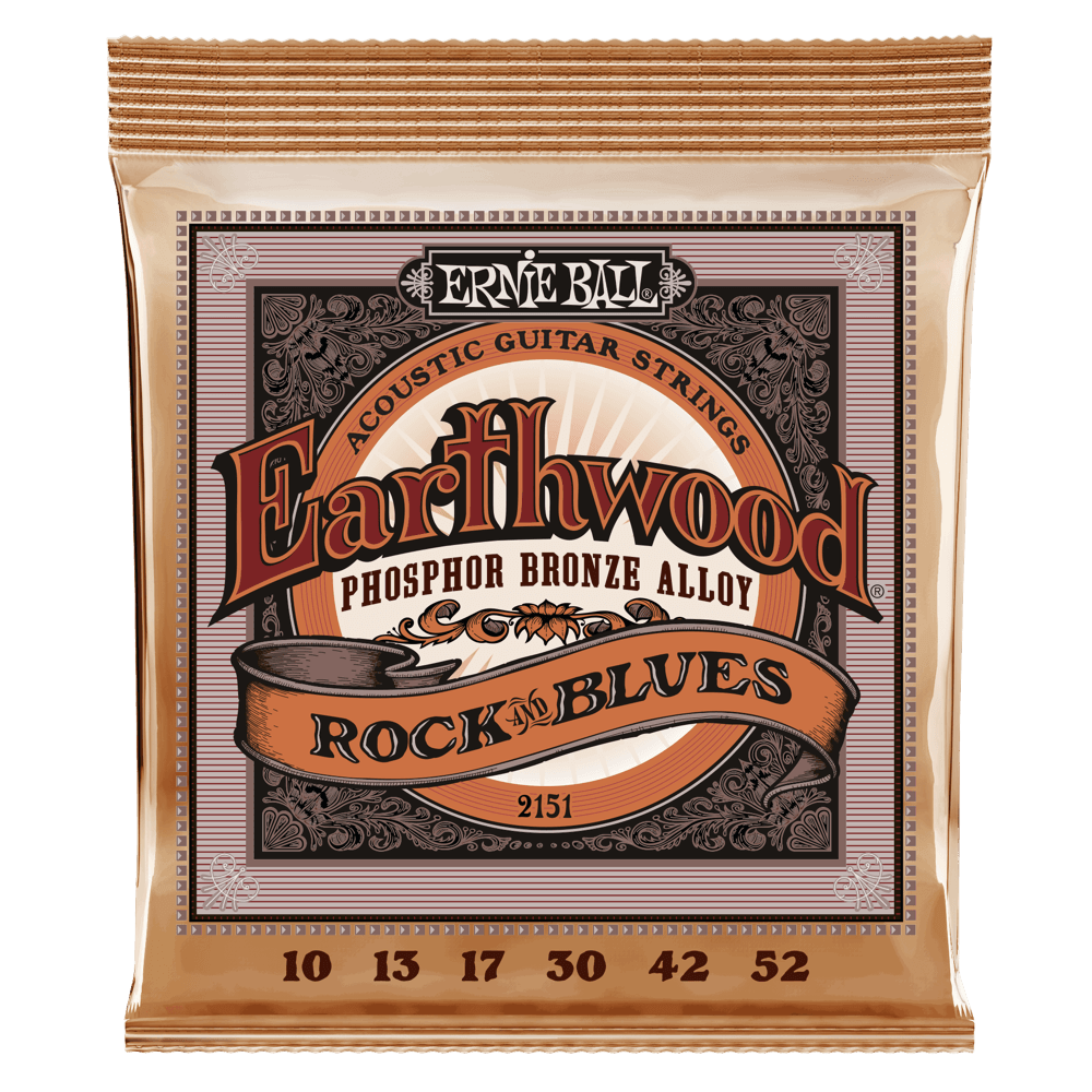 Ernie Ball Earthwood Rock & Blues Phosphor Bronze Acoustic Guitar Strings - 10-52