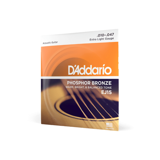D'Addario 10-47 - Extra Light Phosphor Bronze Acoustic Guitar Strings