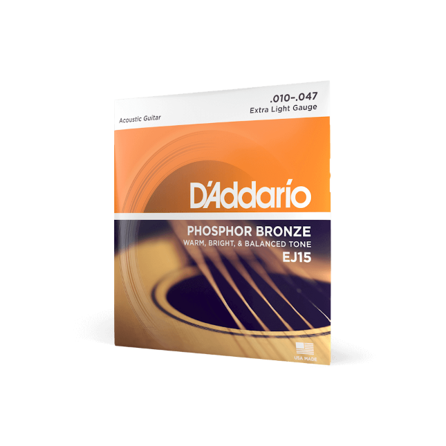 D'Addario 10-47 - Extra Light Phosphor Bronze Acoustic Guitar Strings