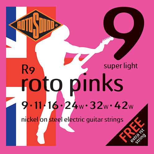 Roto Pinks 9-42 Nickel Wound Electric Guitar Strings